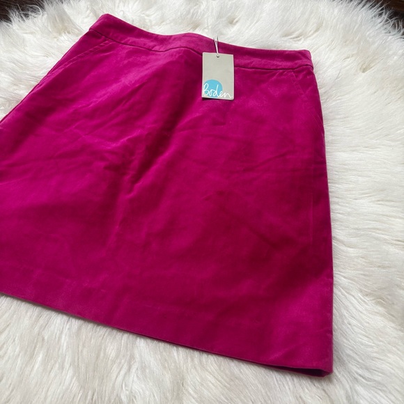 NEW Boden Hot Pink / Magenta Velvet Barbie Mini Skirt size 6 Regular Women’s - Picture 2 of 14